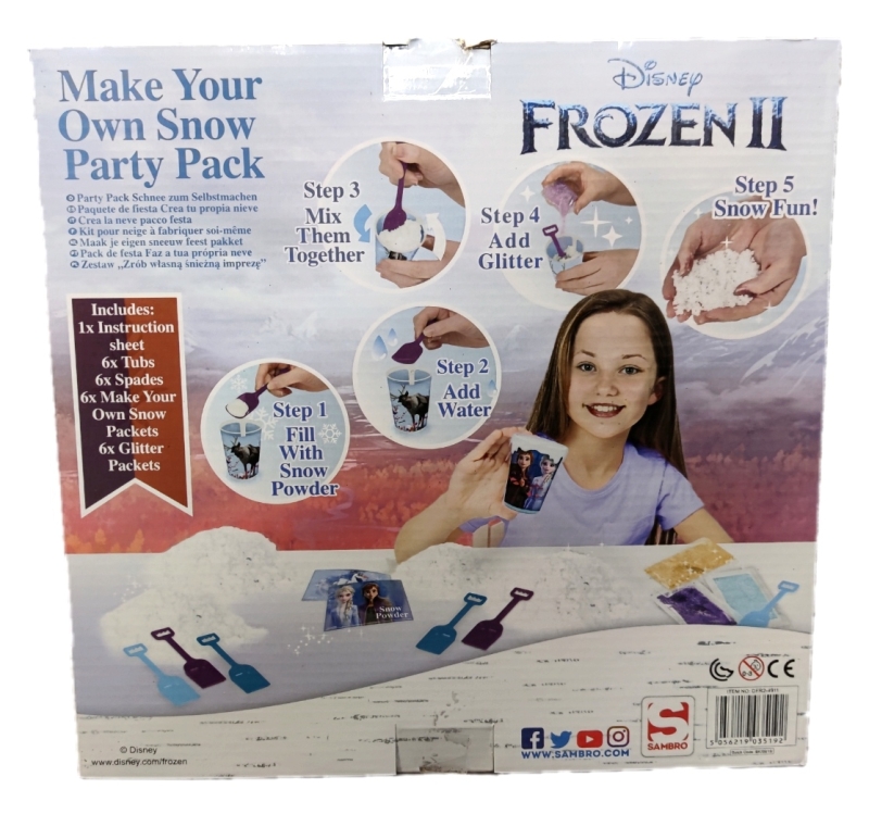 Schnee selbst machen Spiel - Kindergeburtstag Frozen - Die Eiskönigin.